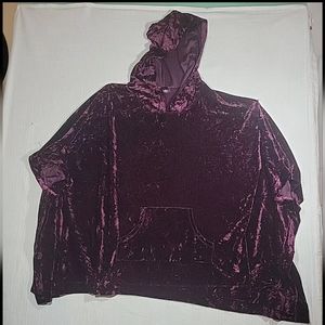 Roaman's 3XL Short Sleeve Crushed Velvet Tunic Burgundy